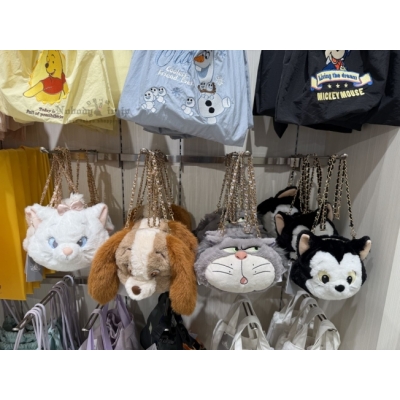 迪士尼商店Plush Pochette金鏈絨毛大頭斜背包(VIP下標限定請勿自行下單)